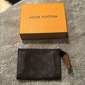 Louis Vuitton Monogram Key/Card Pouch in Brown and Tan Leather Trim
